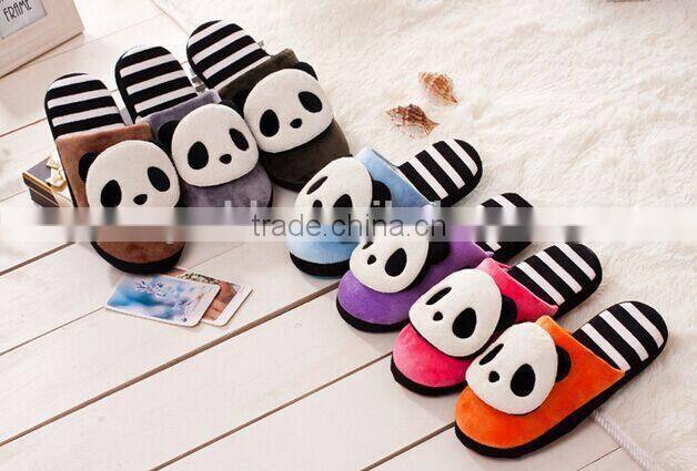 plush slipper/cheap baby animal shoes/panda plush slippers