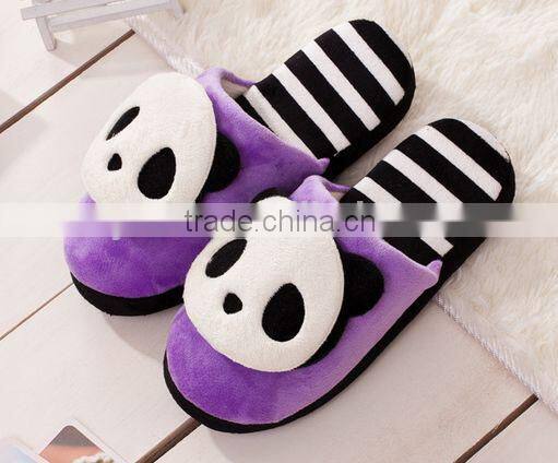 plush slipper/cheap baby animal shoes/panda plush slippers