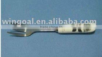 Porcelain and ceramic handle fork