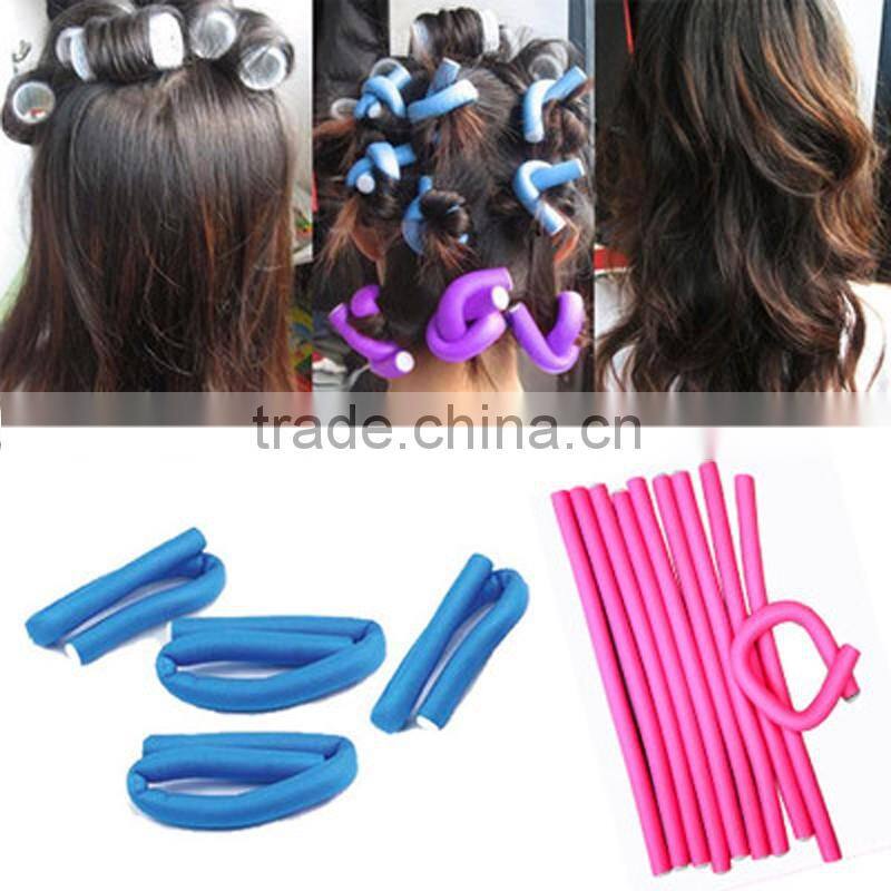 2016 New Fashion 10pcs / Set High Quality Soft Foam Bendy Hair Dryer Rollers Curlers Cling Multicolor Charming Bendy Rollers
