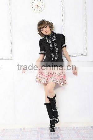 Cotton White Lace Short sleeve Cotton Lolita Blouse 81048