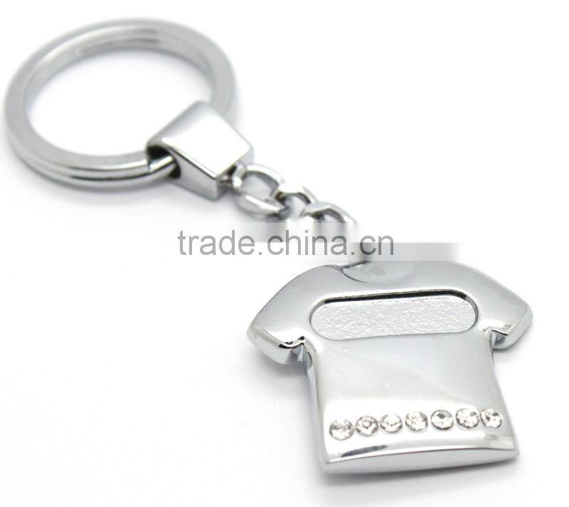 T shirt shaped promotion metal blank keychain