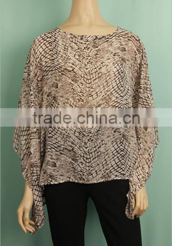 2016 S/S latest design print blouse design for women ladies sexy half sleeve blouse designs YLB2015