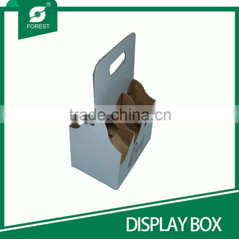 HOT SALE POPULAR BAR USE CORRUGATED DISPLAY BOXES FOR SIX BOTTLES BEER WITH HANDLE