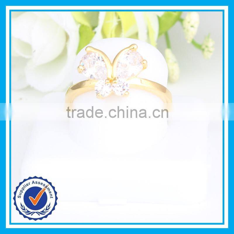 Cheap wholesale butterfly napkin ring handmade crystal gold butterfly ring
