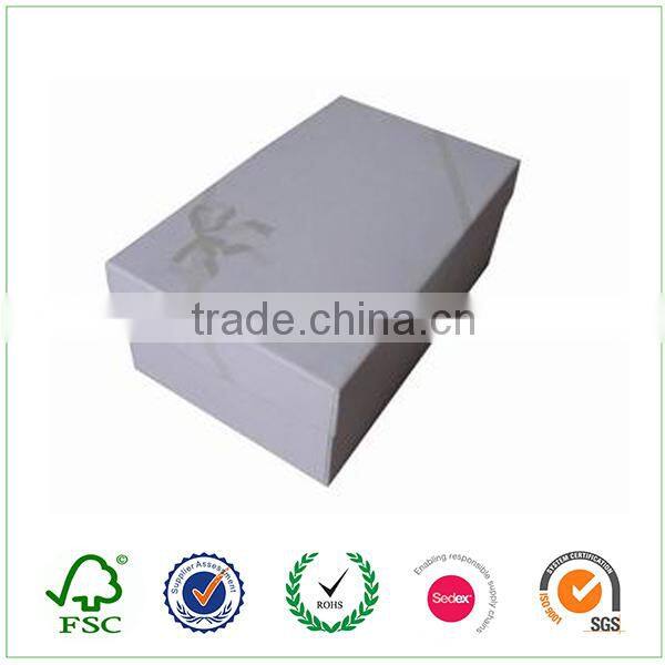 White cardboard shoe box packaging