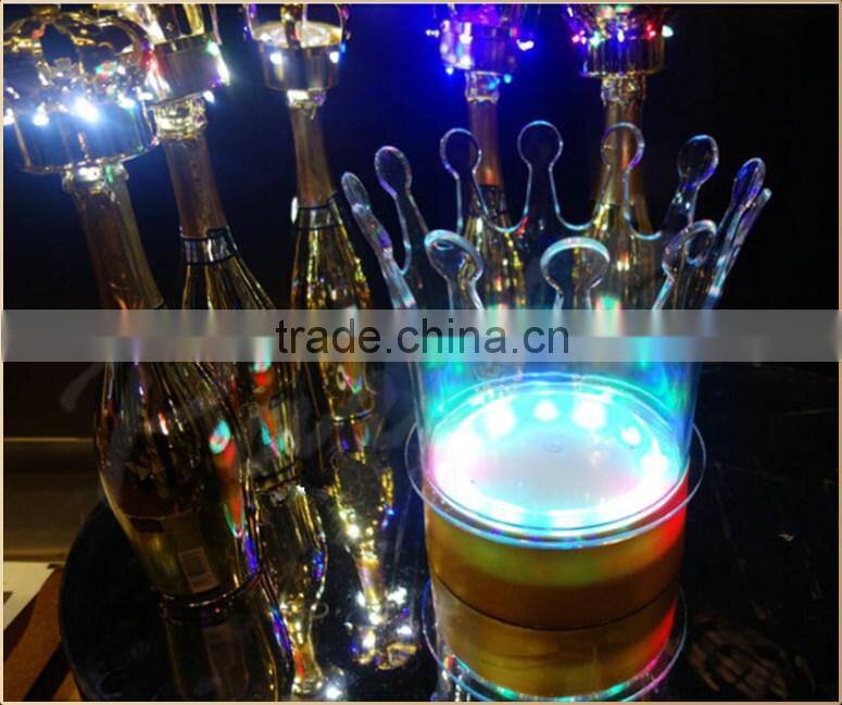 Promotional rechargeable crown led light up champagne ice bucket