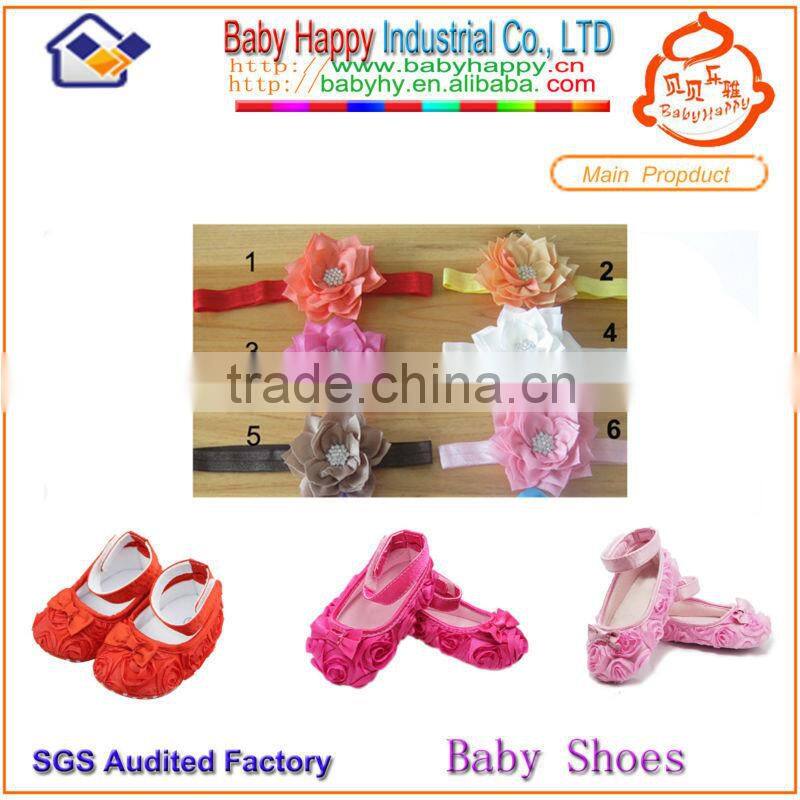 New design popular baby prewalker shoes headband
