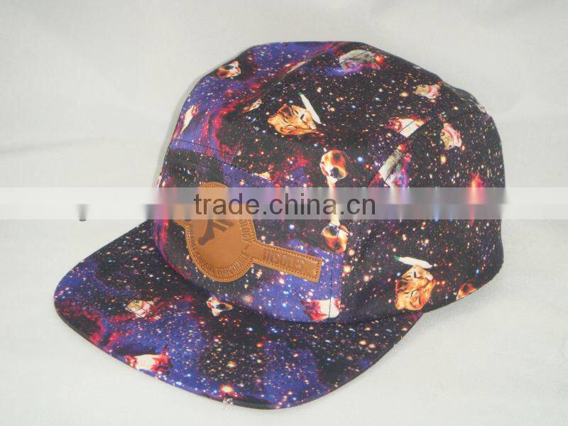 custom 5 panel floral print camp cap