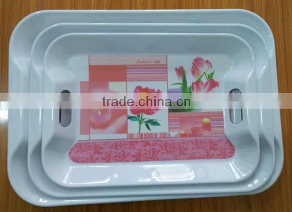 2016 BPA free anti slip serving melamine tray