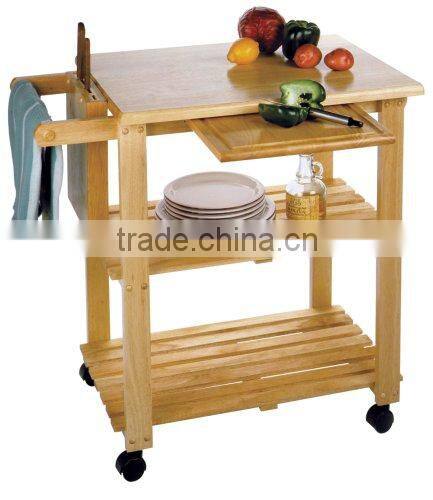 wood Kitchen island with cutting board