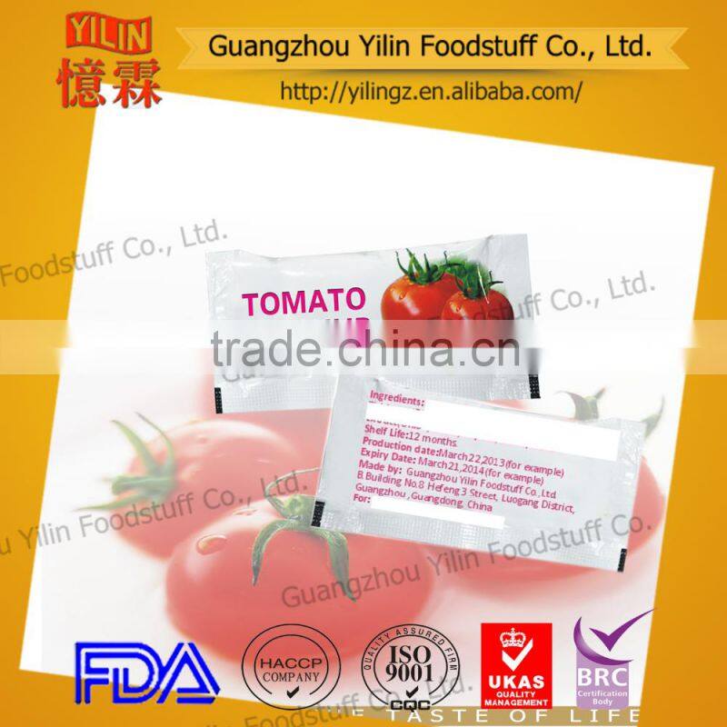 10g ketchup tomato sachet made in China