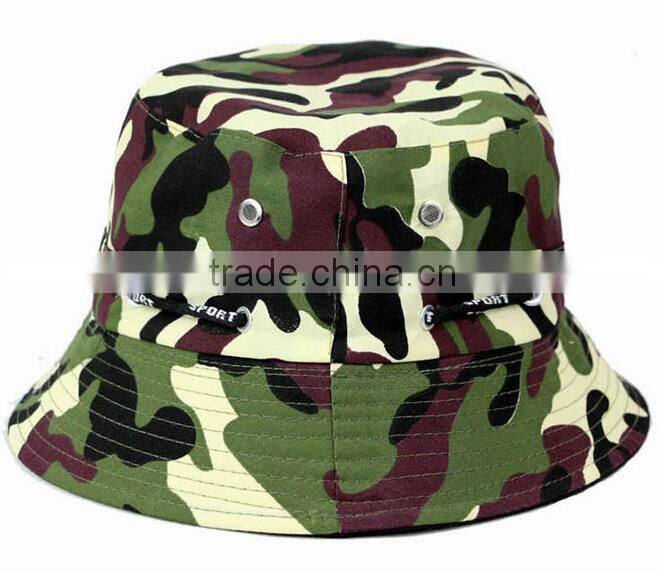 Wholesale 2016 camo bucket hat/ customized logo bucket cap
