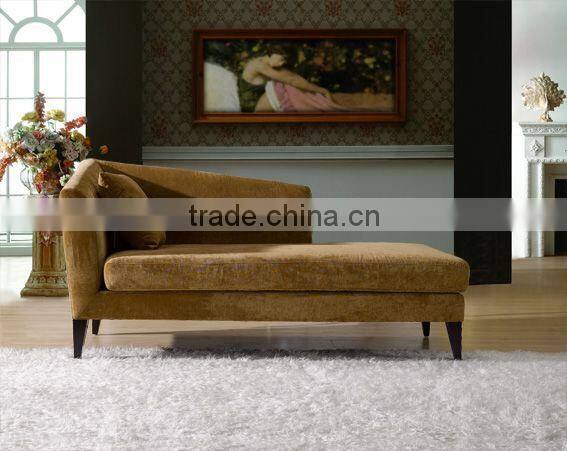 high grade copper nail chaise lounge with wood legs