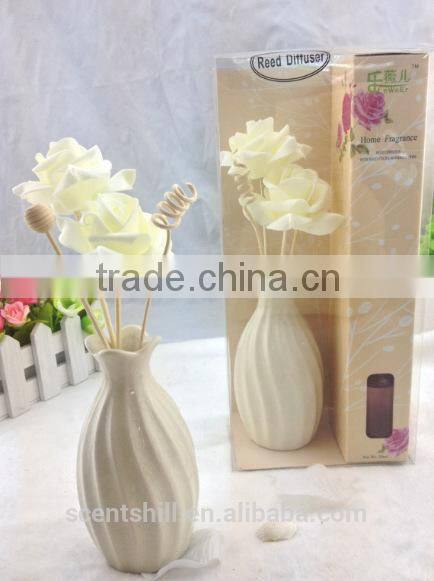 promotional ceramic reed diffuser sets with rattan balls sun flower