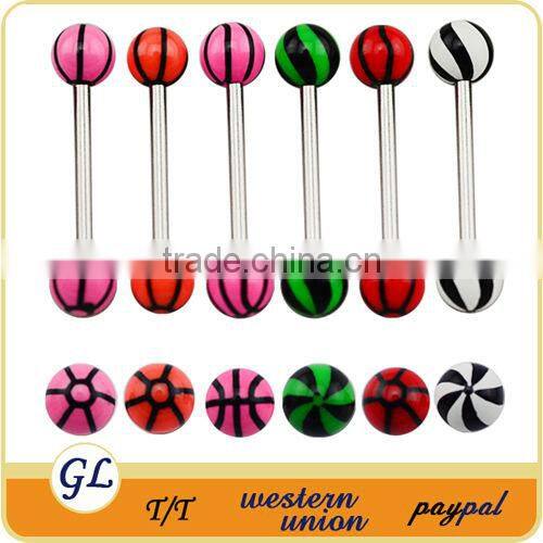 TR01062 resin printed body jewelry fake tongue piercing