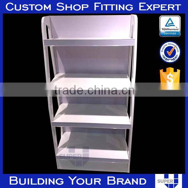 Tailor made MDF wall mount shelf system with shelves and hanging bars