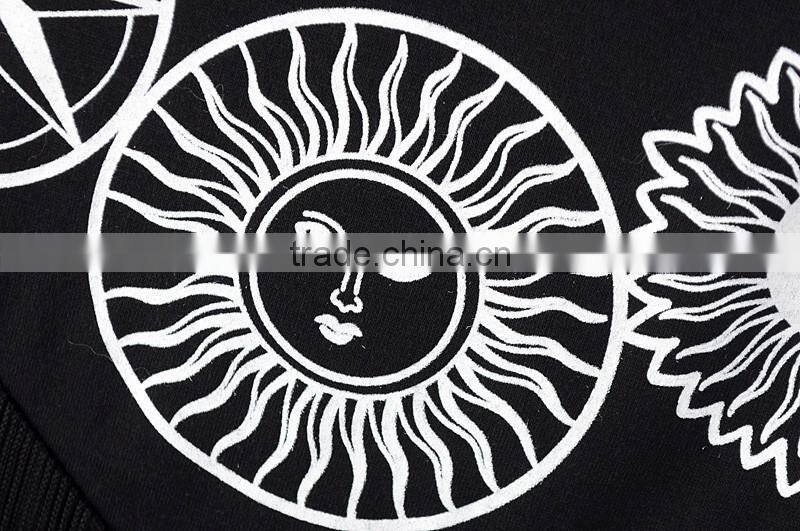 clothing manufacturer printed image black tassel round collar t shirt for girls