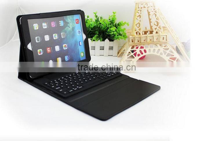 Mini portable Bluetooth Keyboard with leather case stand
