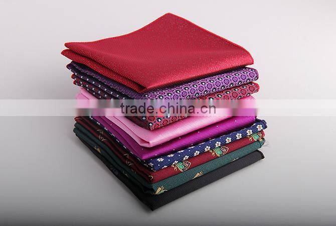 High quality mens polyester custom woven pocket square