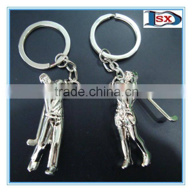 3D sports badminton and shuttlecock racket keychain sets for sportsmen