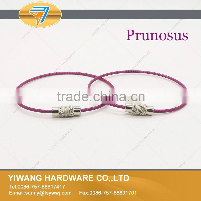 Outdoor Hiking Bright Green Stainless Steel Wire Key Ring