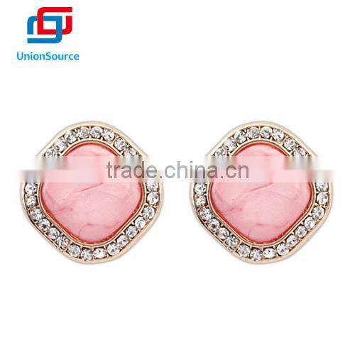 Fashion office small square golden border lady earings