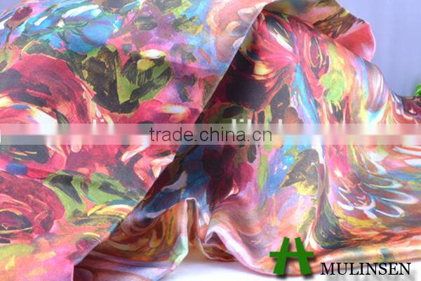 Mulinsen Textile Woven Digital Printing 100% Polyester Satin Fabric Price Competitive