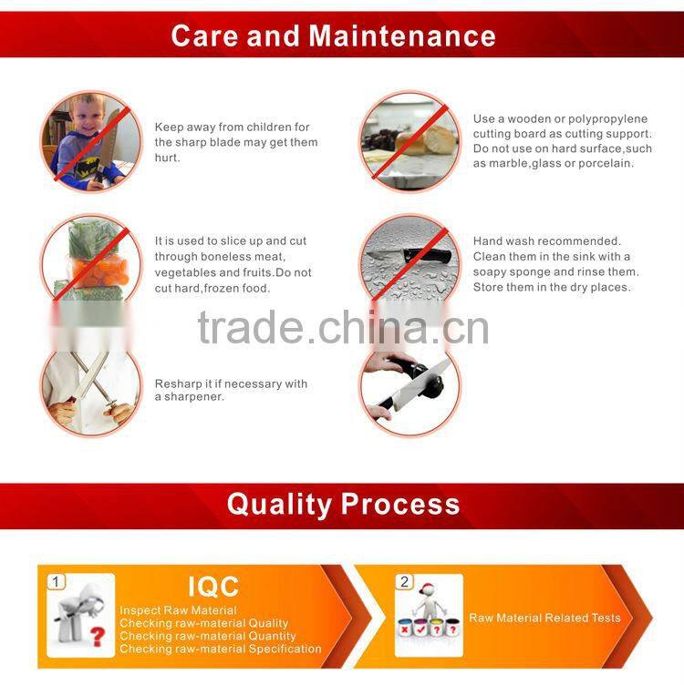 5pcs Stainelss Steel Handle Trustworthy Kitchen Knife Wholesale