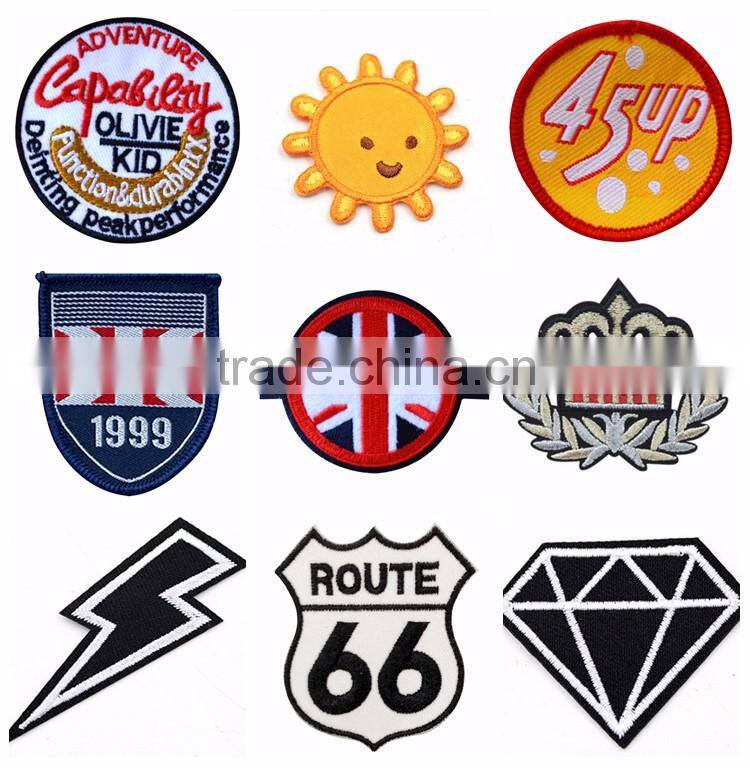 Embroidered patches logo custom diy decorative sew on embroidery patches for clothing
