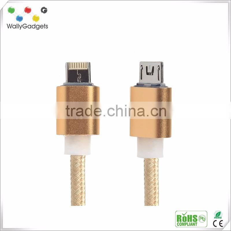 shenzhen wallygadgets Specialized dual micro USB data cable connection for Android and IOS mobile phone