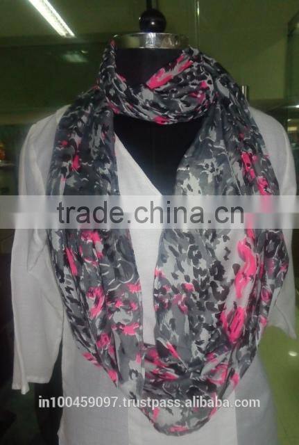 polyester printed snood scarf.