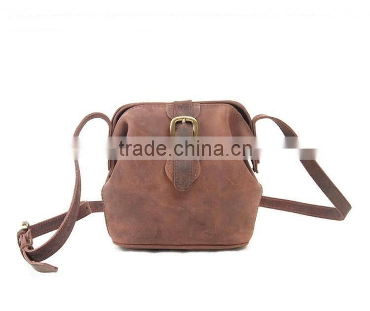High Quality Travel Full Grain Leather Girl Backpack