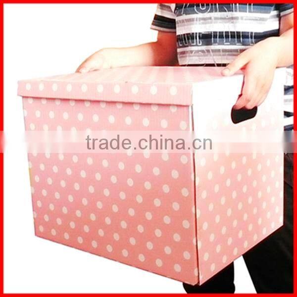 Various Color Cheap Custom Paper White Dot Clothes Storage Box , Shoe Box Wholesale
