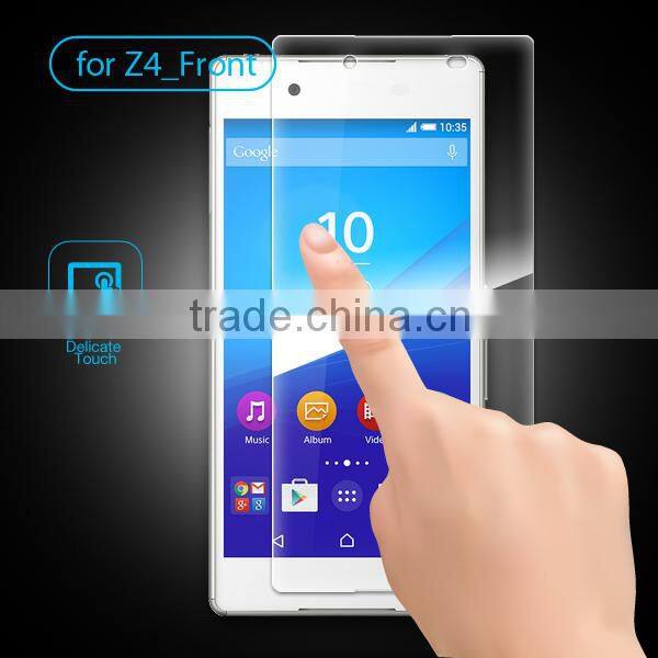 Liquid front and back tempered glass screen film/cover/shield/protector for Sony z4