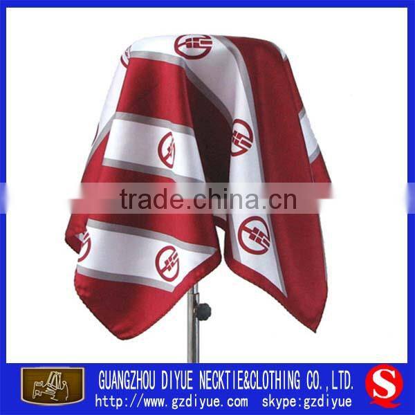 Heart pattern printed made square ladies scarves twill silk