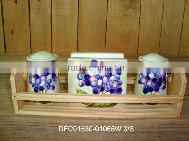 Ceramic porcelain kitchen condiment set