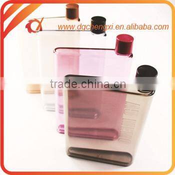 Unique Portable flat plastic water bottle, reusable plastic water bottles