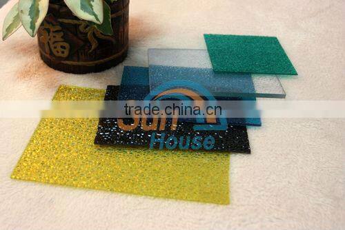 Polycarbonate embossed sheet for shower cabin