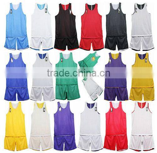 100% polyester custom double mesh wholesale reversible basketball jerseys / uniform