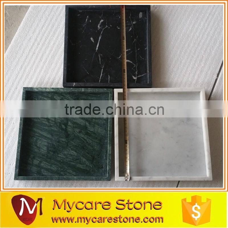 30x16x3cm honed natural nero marquina black marble tray