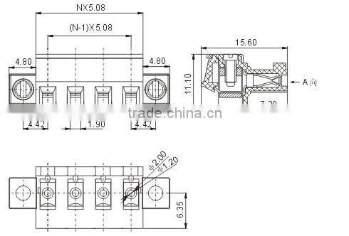 5.08mm Pluggable Terminal Block XS2ESDA 300V 15A