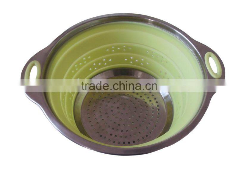 Wholesale high quality stainless steel silicone colander