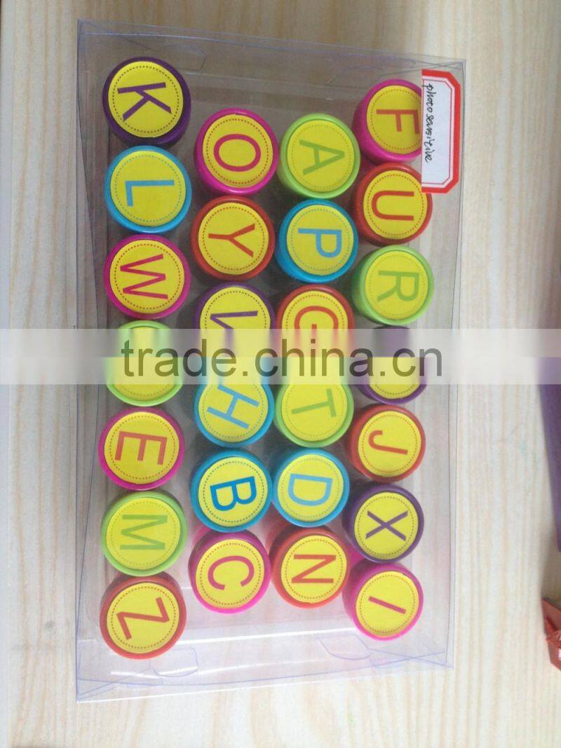 alphabetic cute plastic self inking stamp