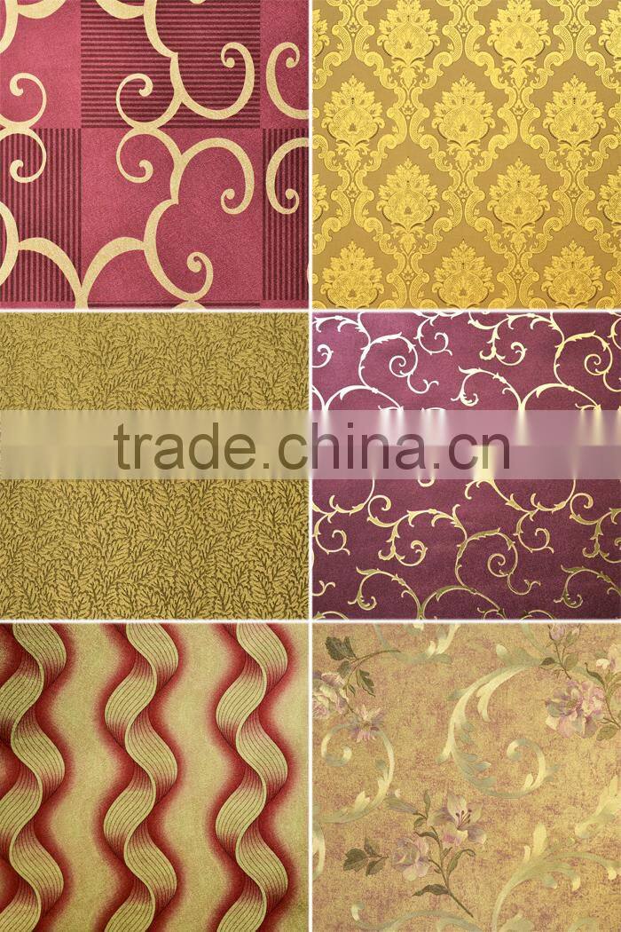 Retro pure paper wallpaper eco-friendly wallcovering on wall