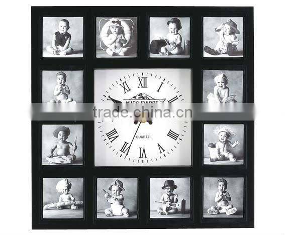Clock with 12 photo frame