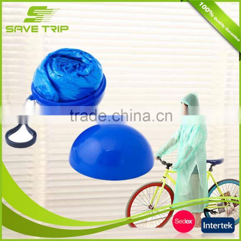 Promotional disposable emergency PE disposable plastic rain coat poncho in ball