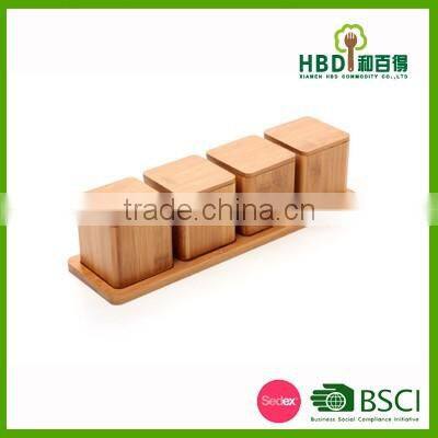 Wholesale Unique Kitchen Storage Box Bamboo Salt Box
