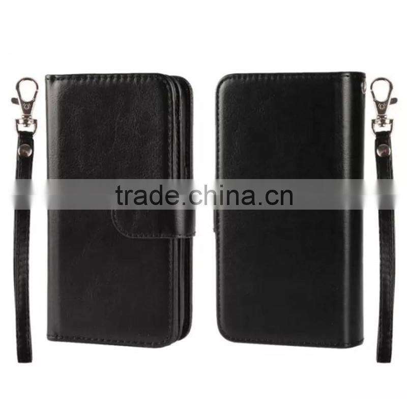 separable flip wallet leather phone case cover with lanyard for ZTE grand x2 3 plus axon7 nubia z 9 11 blade s v 6 a460