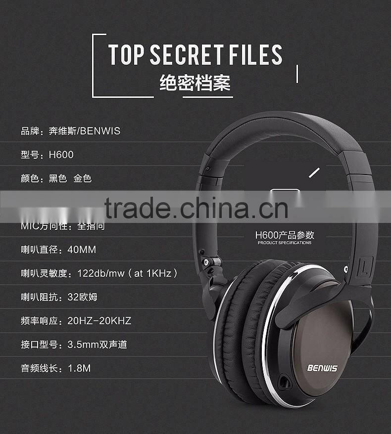 USA amazon hot selling headsets with 3.5 mm headsets jack black gold color available microphone wired headsets